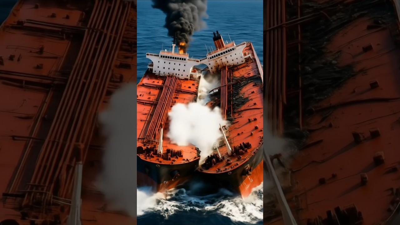 Massive Tanker Collision Sparks Chaos — Ships Break and Begin to Sink Rapidly