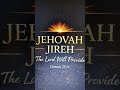 The Bible says God will provide!
