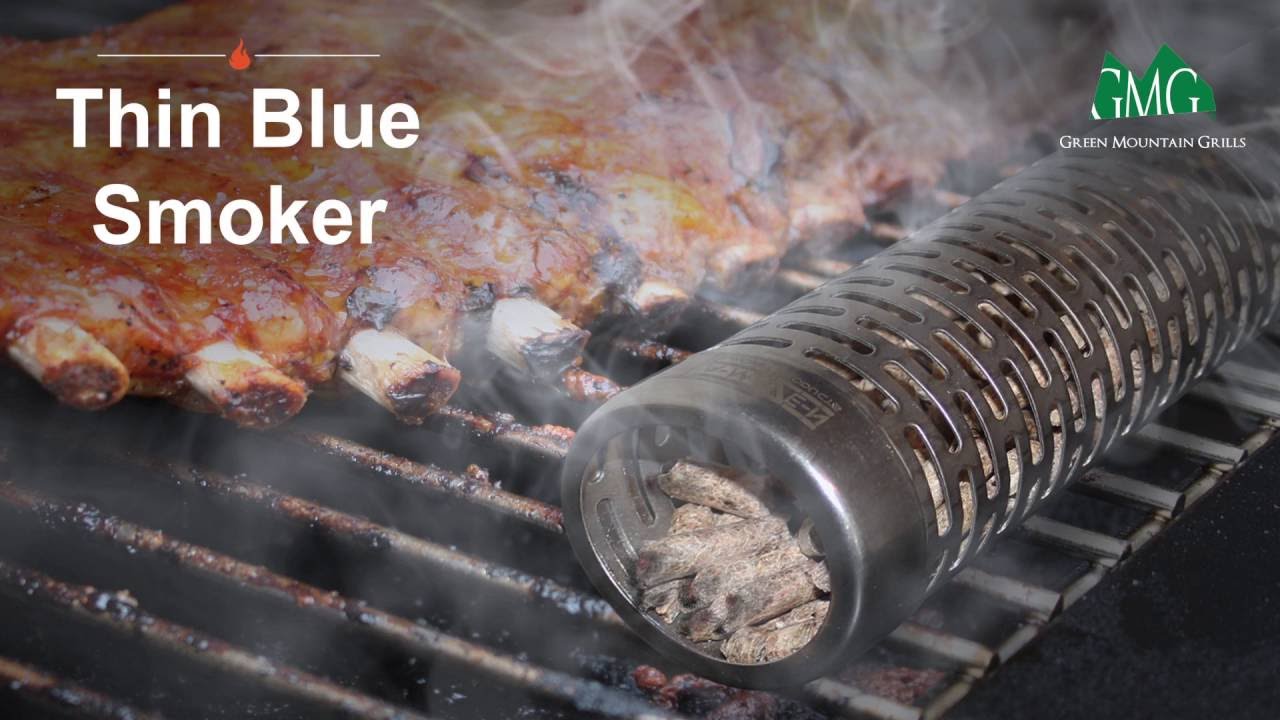 Wood Pellet Smoking Tube Green Mountain Grills Thin Blue Smoker Youtube