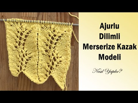 Ajurlu Dilimli Çok Güzel Merserize Bluz Modeli Nasıl Yapılır? / Kinitting Pattern for Ladies Sweater