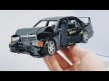 My crash test mercedes 190 e  unbelievable destruction of scale model