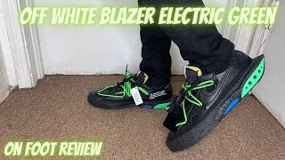 OFF WHITE Nike Blazer Low Black Electro Green Review + On Foot & Sizing  Tips 