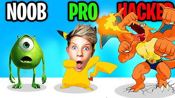 Can We Go NOOB to PRO to HACKER in MONSTER CATCH?! Prezley
