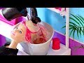 Barbie Girl Doll Hair Style Salon! Play with Hair Cut Shop Toys! 🎀