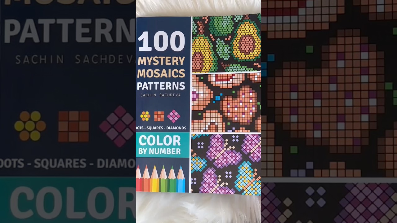 100 Mystery Mosaics Patterns Colouring Book | Color By Number