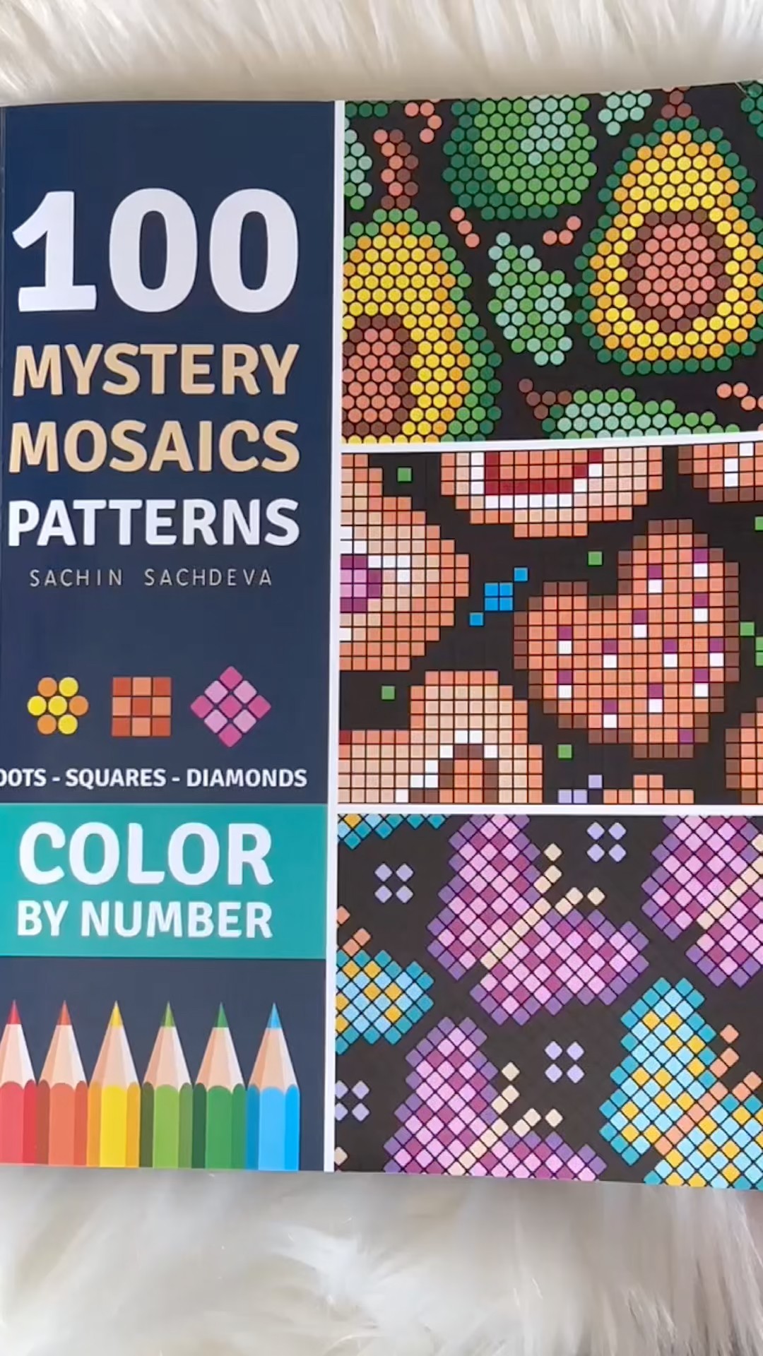 100 Mystery Mosaics Patterns Colouring Book | Color By Number