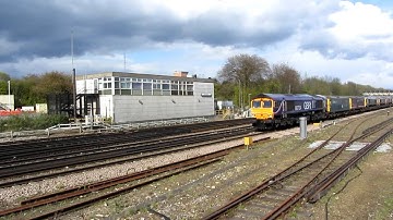 8 Loco GBRF convoy passes Basingstoke 21/04/2012