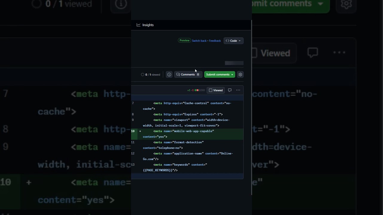 New GitHub feature: the PR overview button