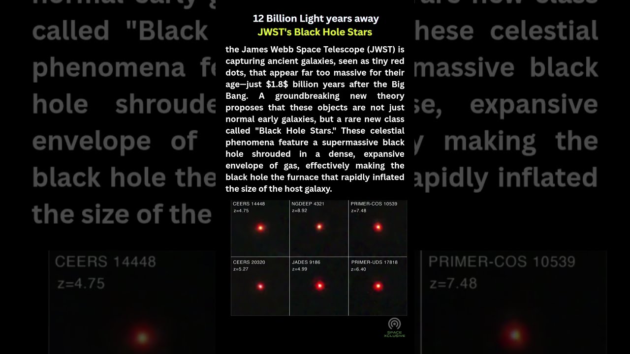 James webb finds Black Hole Stars -   12 Billion Light years away - 