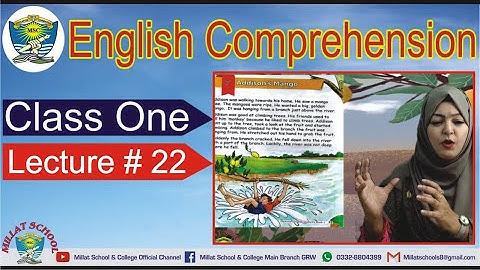 English Comprehension | Class 1 | Unit # 7 | Reading Comprehension | Lecture 22 | Millat Schools Grw