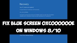 If you get this blue screen with error code: 0xc000000e, and message,
"a required device isn’t connected or can’t be accessed." mess...