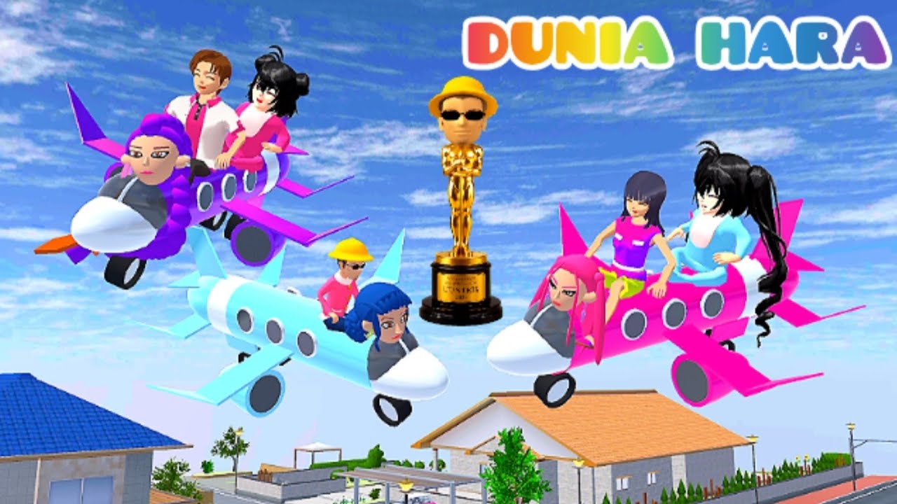 Yuta Mio Naik Pesawat 3 Tingkat Warna Warni Huntrix Rumi Cari Piala Oscar | Dunia Hara Sakura