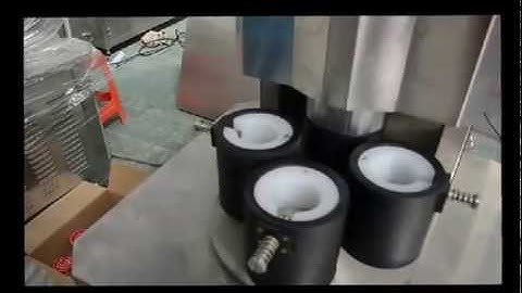 test run of semi automatic glass jar vacuum capping machine