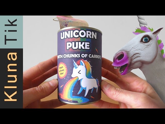 Eating UNICORN PUKE soup!! (with chucks of carrot) - YouTube