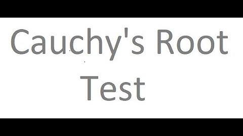 Infinite Series : Cauchy