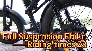 Riding'times Z8 Full Suspension Ebike, 20” Fat Tire Electric Bike