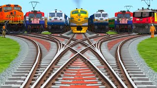 7 Trains Run From X Curves Branches Railroad Tracks | #trainsimulator #railfans #railwaygroupd screenshot 3