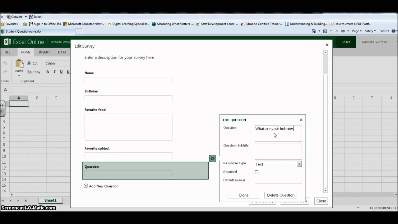 How to create an online survey with Excel?