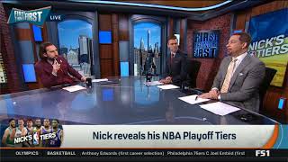FIRST THINGS FIRST  Nick reveals his NBA Playoff Tiers #1 Celtics; #2 Nuggets; #3 Mavs Lakers;
