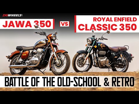 Royal Enfield Classic 350 vs Jawa 350 | The truly retro motorcycles face off in the real world | @zigwheels