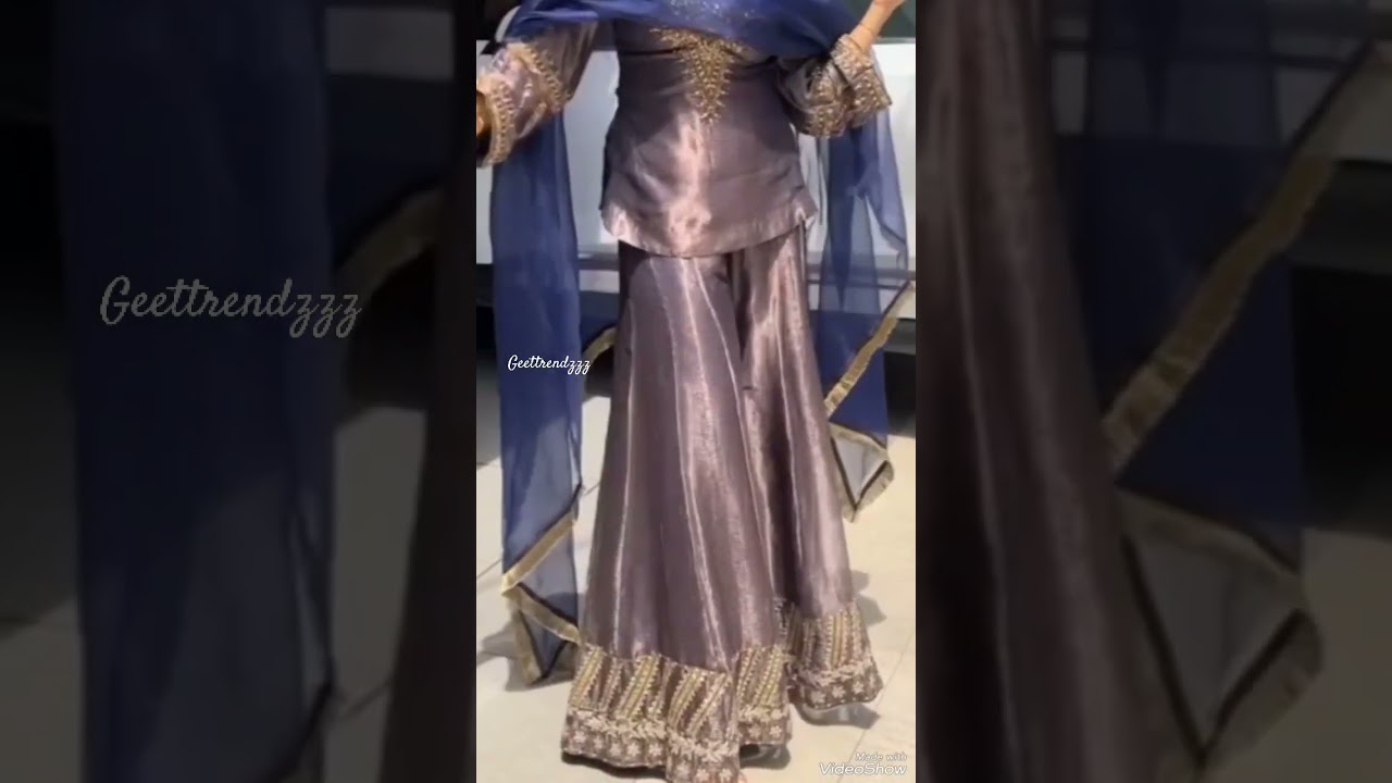 Beautiful party wear kurti with circular palazzo design 