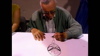 Legendary Icon Of Marvel Comics Stan Lee Writer Draws Spider-Man Artwork On October 31, 2010