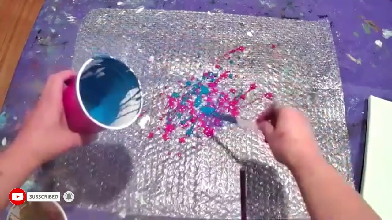 Must See DIY AcrylicPour using Bubble wrap