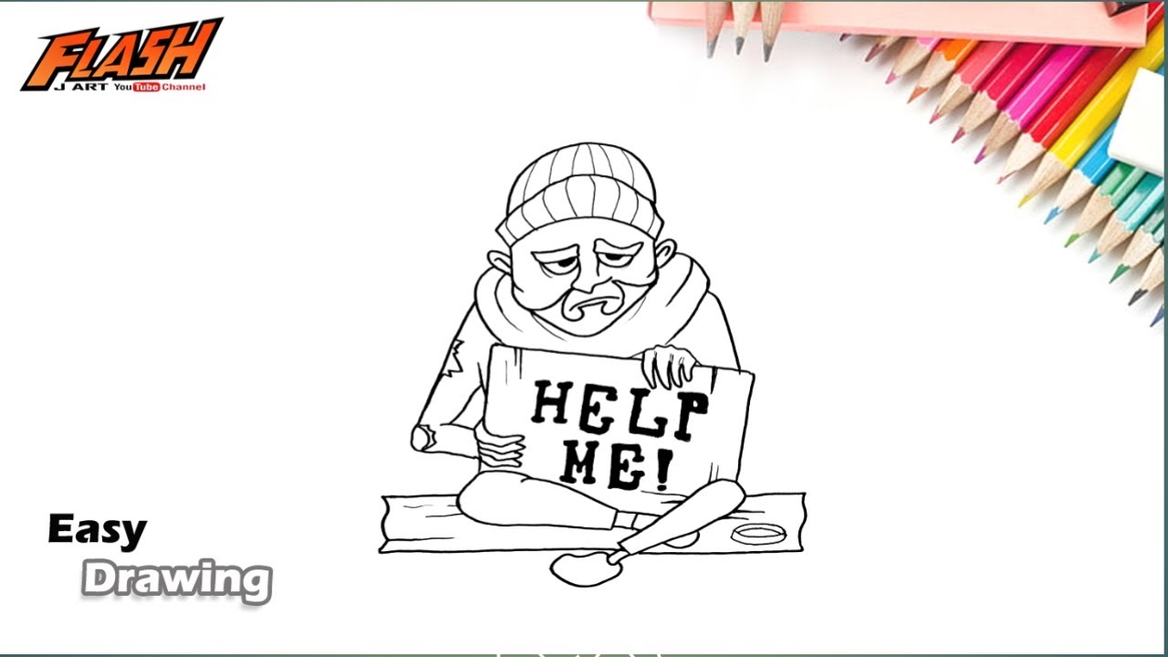 How To Draw Homeless Man YouTube