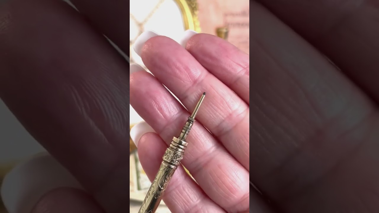 Antique Victorian 9ct Gold Cased Triple Propelling Nib Pen, Pencil And Tooth Pick Circa 1880