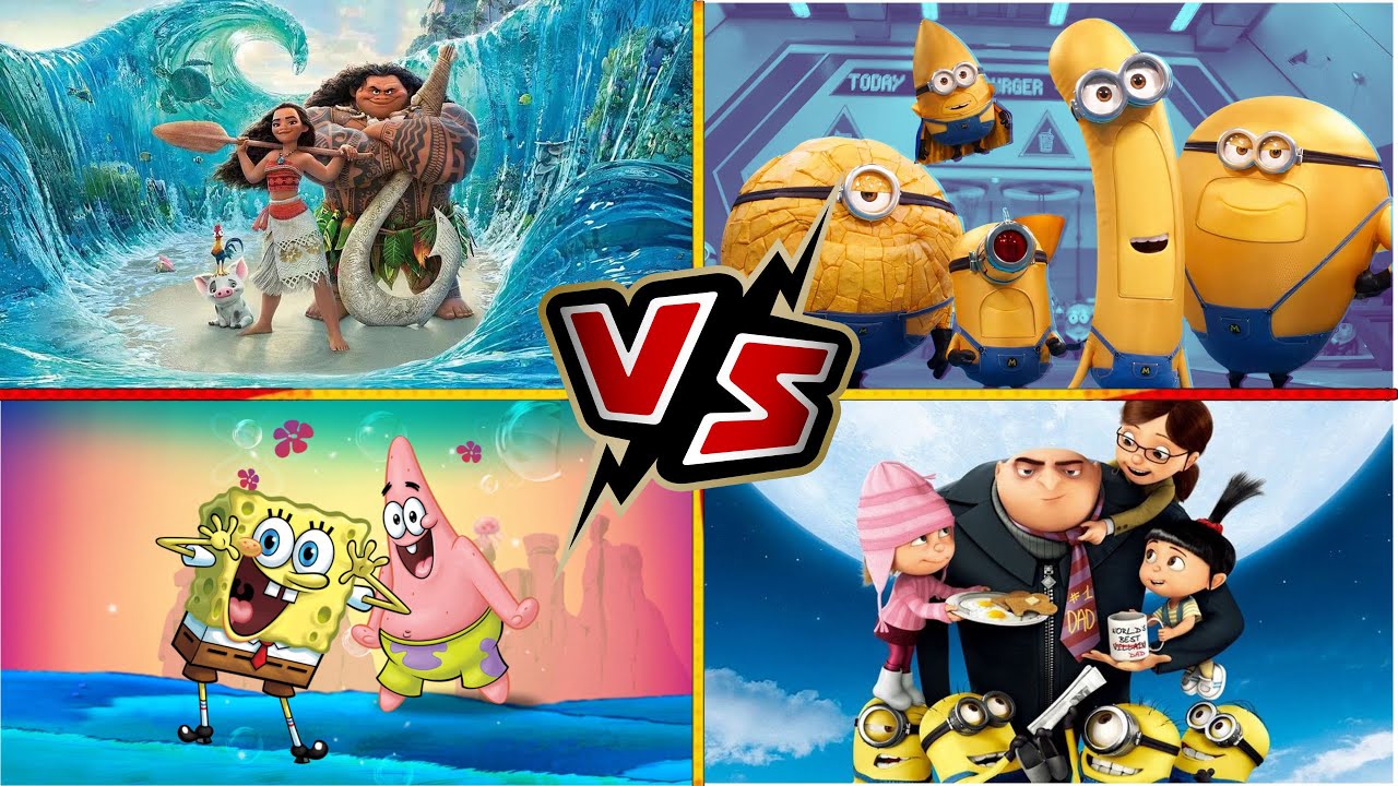 MOANA🆚DESPICABLE ME2🆚SPONGBOB🆚DESPICABLE ME_BEAT TILES