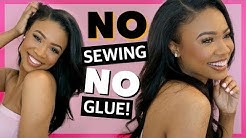 HOW TO: EASY NATURAL QUICK WEAVE TRICK! NO SEWING, NO GLUE, NO CLOSURE!! WestKiss Hair