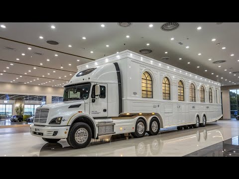 The White Palace On Wheels A Futuristic Luxury Truck House Inside The Showroom 
