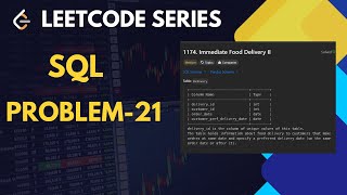 1174. Immediate Food Delivery II  | SQL | Leetcode |