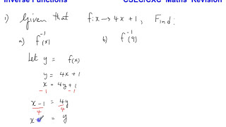 Inverse Functions (CXC/CSEC Maths revision)