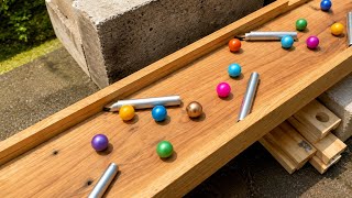 Wooden Marble Run Race | Colorful Marble Track Challenge & Satisfying Marble Racing #marblerace 