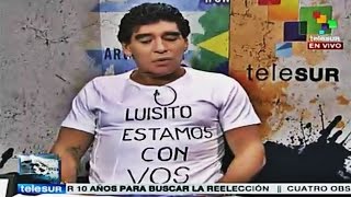 Maradona talks about the ban on Luis Suarez