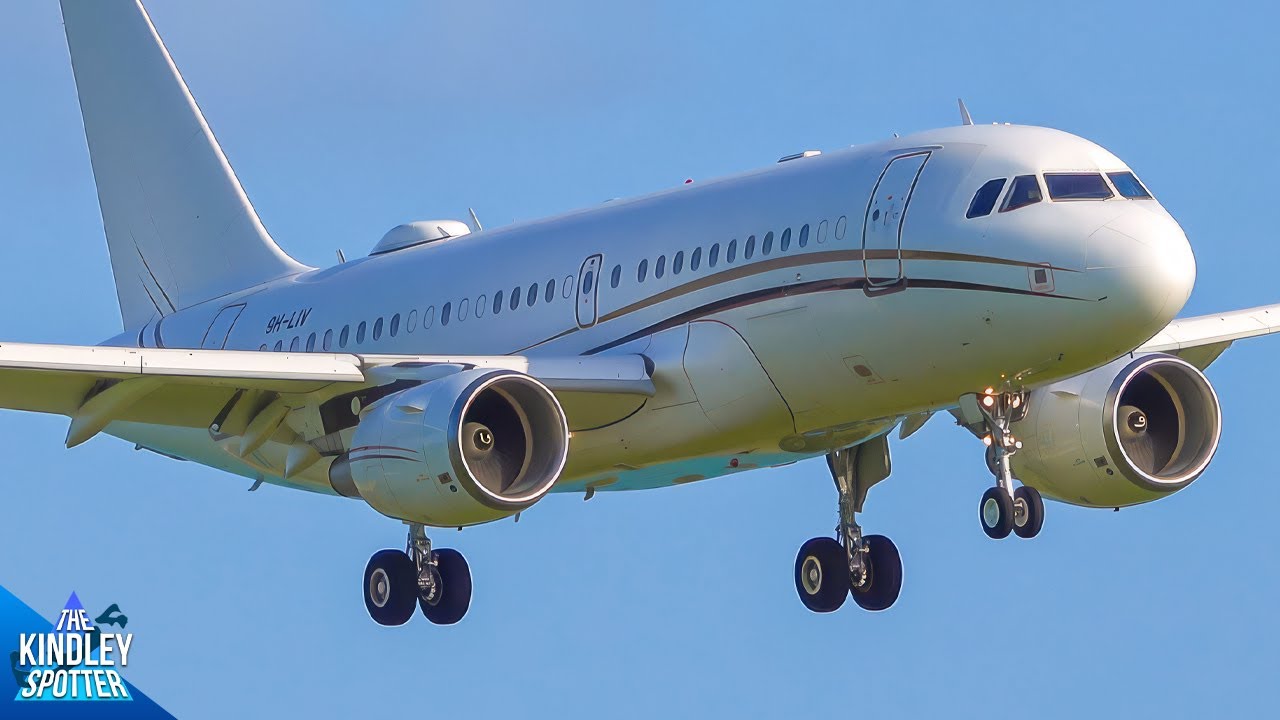 (4K) VERY CLOSE-UP with BIG Private Jets in Bermuda | Arrivals & Take-offs | ACJ, FA8X, GLEX, E35L