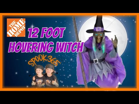 Home Depot 12 Foot Hovering Witch Unboxing And Setup - YouTube