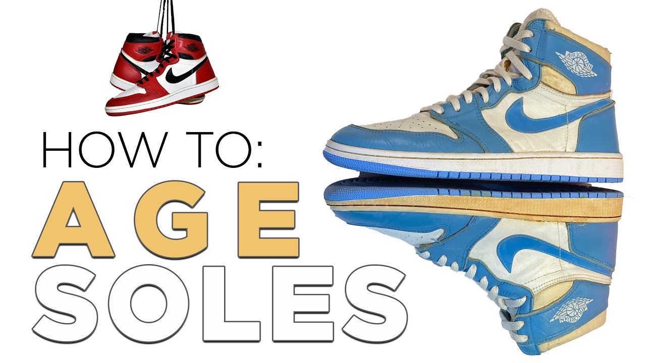 sjækel syg rysten Jordan 1 Soles: How to Age Soles (yellowing) for the 1985 Vintage Look -  YouTube