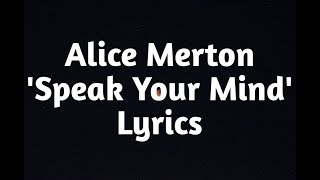 Alice Merton - Speak Your Mind (Lyrics)🎵