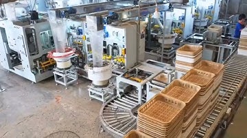 Fully automatic mushroom bagging, cap&ring covering, basket loading production line