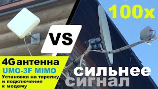 4G интернет на даче с UMO-3F MIMO. В 100 раз мощнее чем панельная антенна.