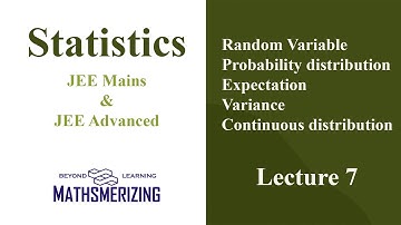 Statistics | Lecture 7 | Random Variable | Probability distribution | Mean | Variance