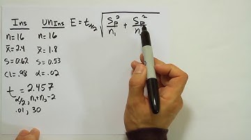 Two Sample t-Interval for the Difference between Two Means, Problem 3