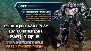 Transformers Fall of Cybertron - Jazz on Ancients Escalation Gameplay - Part 1 of 2