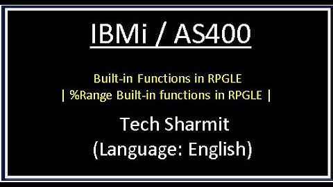 IBMi (AS400) - Range built-in function in rpgle| rpgle programming tutorial | built in functions rpg