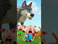 The 3 Little Pigs Story 🐷🐷🐷 | Big Bad Wolf Blows House Down! 😱 #shorts  #kidslearning