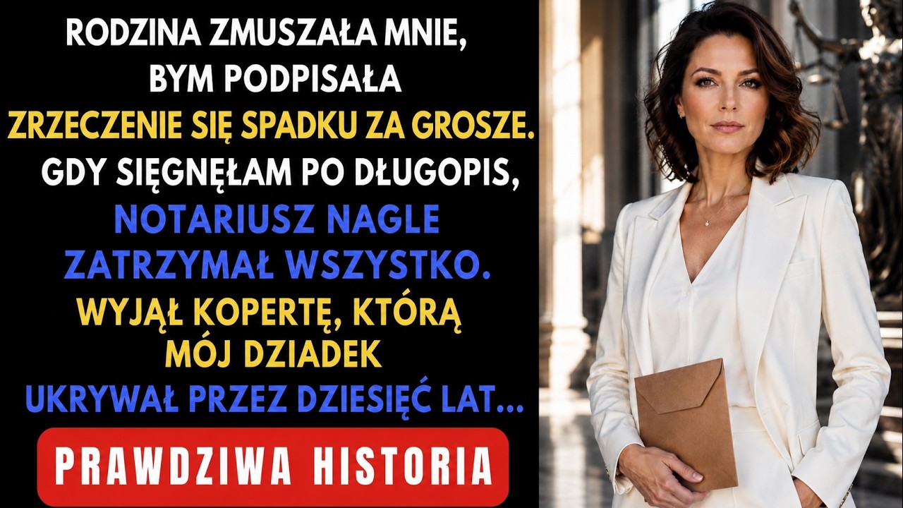 Usłyszałam od własnego ojca: „Nie jesteś naszą krwią, więc nie masz prawa do rodzinnego majątku”. Podsunął mi dokument i 45 tysięcy złotych, żebym podpisała i zniknęła. Przez piętnaście lat to ja...