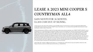 2023 MINI Cooper S Countryman  | June 2022 Offers | Motor City MINI