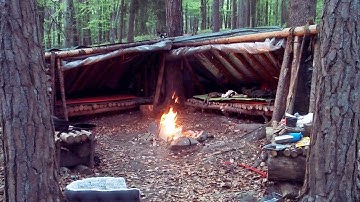 Solo Overnight in my Bug Out Camp (Supershelter)